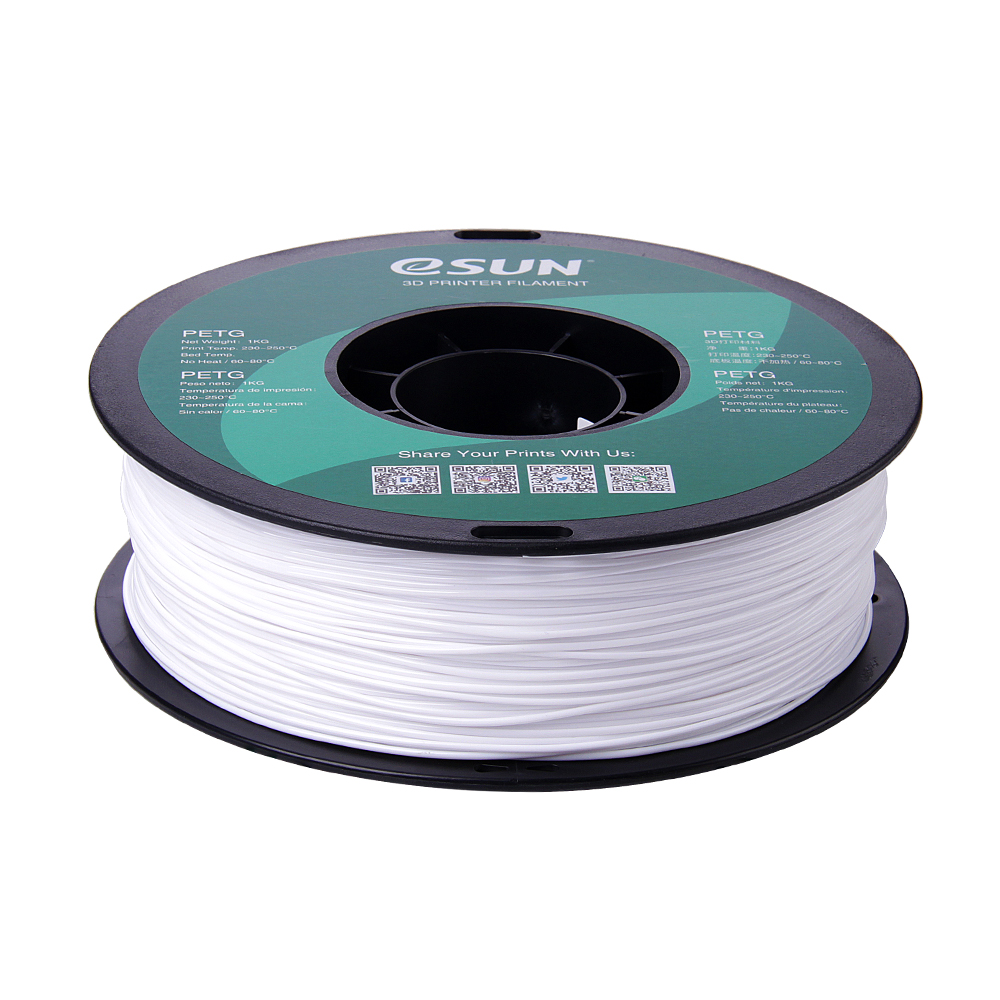 eSun PETG 1.75mm 1kg Solid White filament - RUUMIK