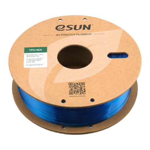 eSun TPU 95A 1.75mm 1kg Transparent Blue filament - Image 3