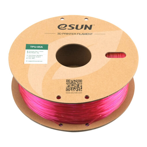 eSun TPU 95A 1.75mm 1kg Transparent Pink filament - Image 3