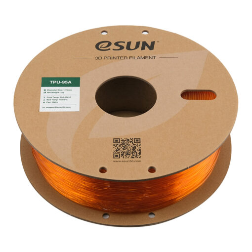 eSun TPU 95A 1,75mm 1kg Caurspīdīgs oranžs - Image 3