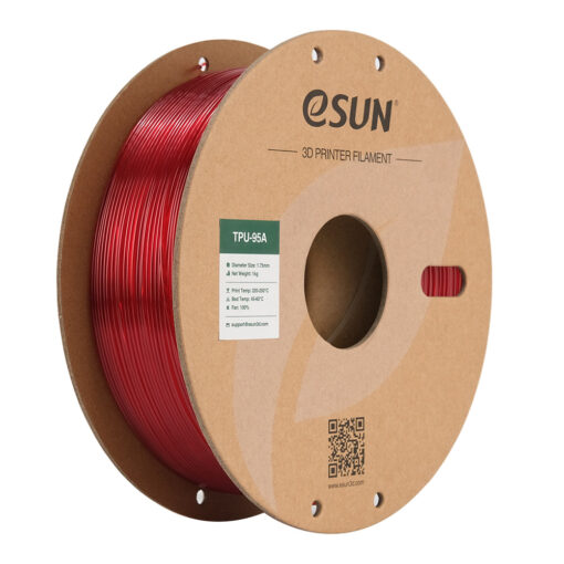 eSun TPU 95A 1,75mm 1kg Caurspīdīgs sarkans