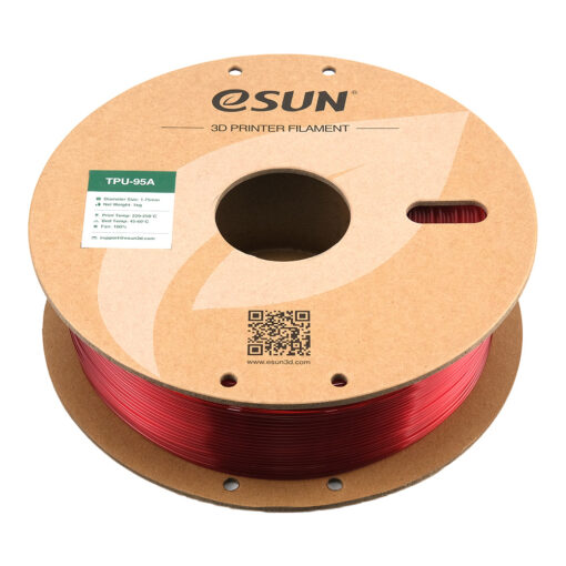 eSun TPU 95A 1,75mm 1kg Caurspīdīgs sarkans - Image 2