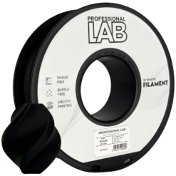 Prof. Lab PLA+ Black filament ja must prindinäidis